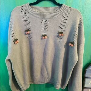 Plus Sized Cherry Pullover Sweater 2XL